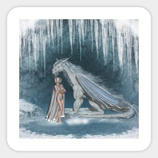 Fairy with ice dragon Sticker